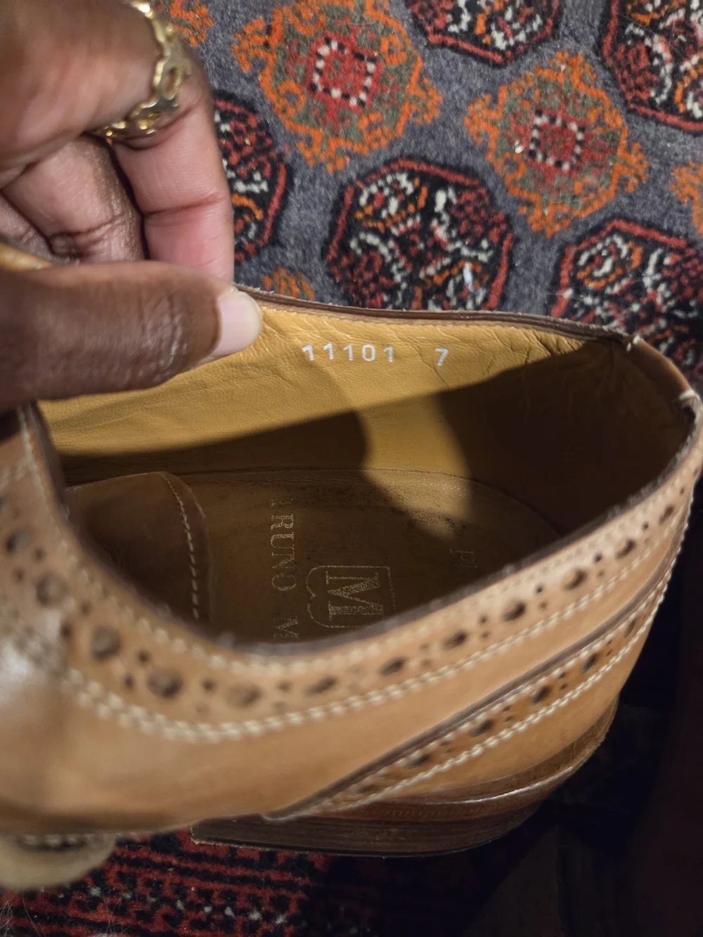 Bruno Magli Tan Leather Brogue Oxfords